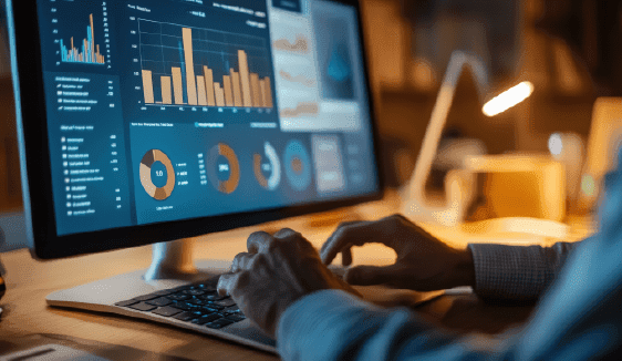 Analytics dashboard showing performance metrics and engagement data for native advertising campaigns.